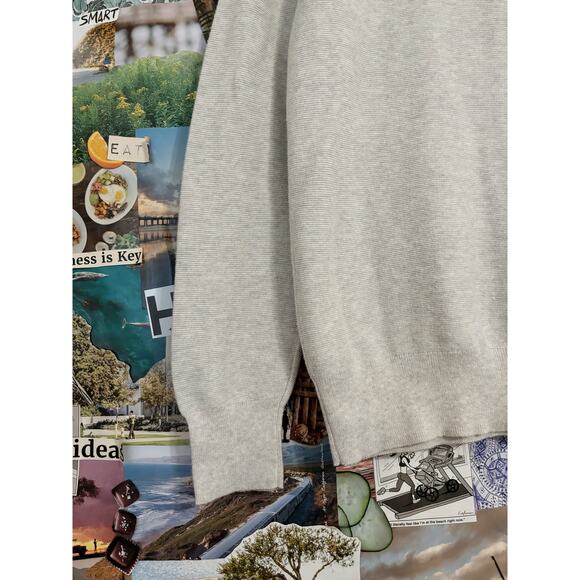 Light Grey Men's J. Crew Cotton Garter Stitch Crewneck Sweater S - Picture 3 of 4